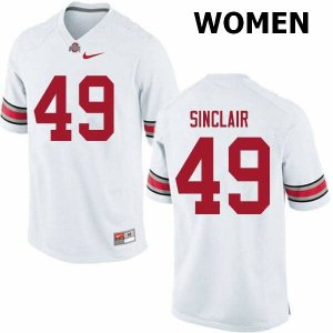 Women's Ohio State Buckeyes #49 Darryl Sinclair White Nike NCAA College Football Jersey On Sale WFI6844VH